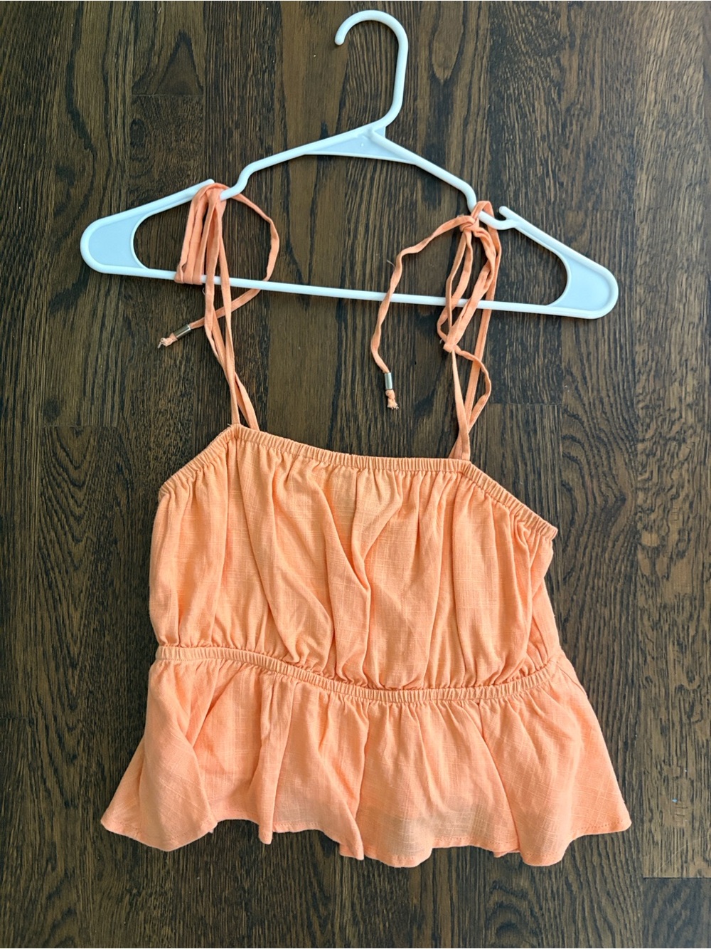 MINKPINK Peach Tie-Strap Peplum Camisole